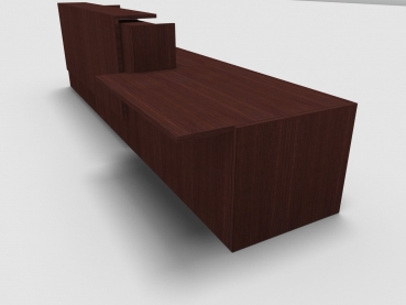 Quadrifoglio Z2 Empfangstheke C45 Wenge 426cm Tisch:links Blende:Wenge Gestell:silbern