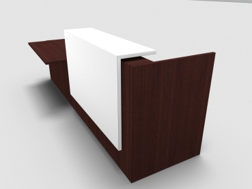Quadrifoglio Z2 Empfangstheke C58 Wenge 306cm Tisch:rechts Blende:weiss Gestell:weiss
