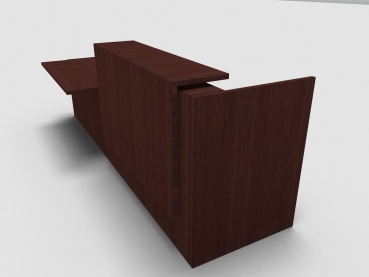 Quadrifoglio Z2 Empfangstheke C58 Wenge 306cm Tisch:rechts Blende:Wenge Gestell:weiss