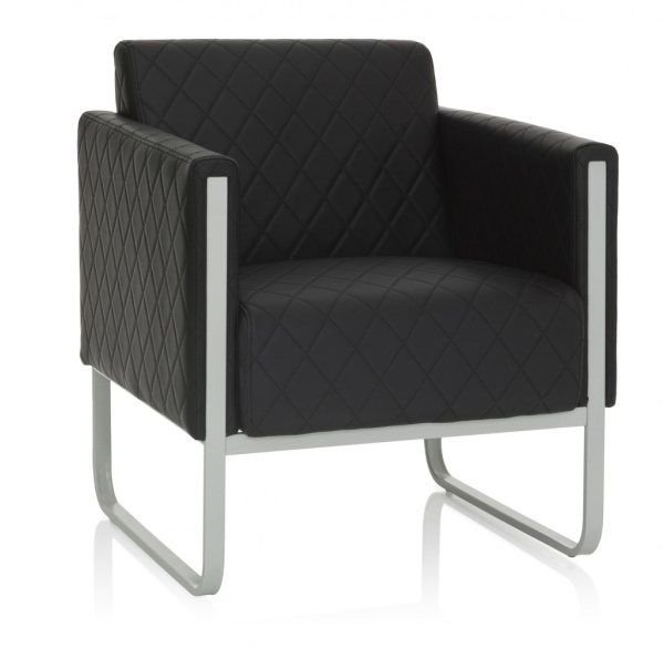 Bueroland CORNA Loungesofa Kunstleder schwarz einsitzig