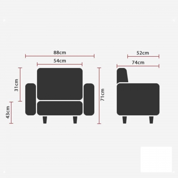 Bueroland HAMFAT Loungesofa Kunstleder braun 1-Sitzer