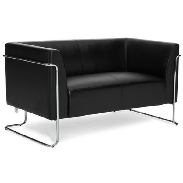 Bueroland HAMFAT Loungesofa Kunstleder schwarz 2-Sitzer