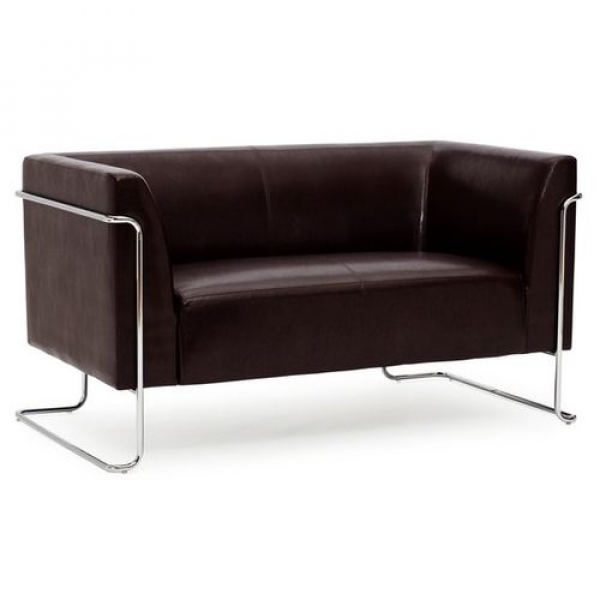 Bueroland HAMFAT Loungesofa Kunstleder braun 2-Sitzer
