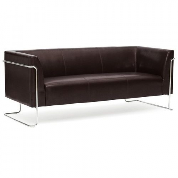 Bueroland HAMFAT Loungesofa Kunstleder braun 3-Sitzer
