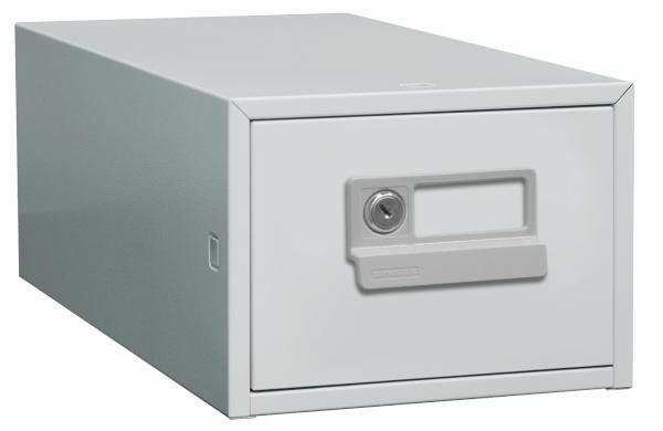 Bisley CARDBOX Karteikasten einbahnig A6 m.Schloss lichtgrau Bisley CARDBOX Karteikasten einbahnig A6 m.Schloss lichtgrau