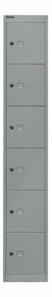 Bisley Schließfachschrank Office, 1 Abteil, 6 Fächer, T 457 mm