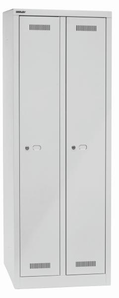 Bisley MONOBLOC Garderobenschrank zweitürig lichtgrau
