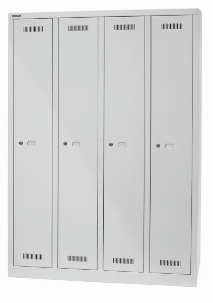 Bisley MONOBLOC Garderobenschrank viertürig lichtgrau