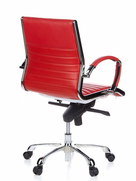 Bueroland MONALDO Drehstuhl Leder basic rot