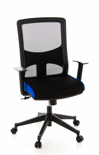 Bueroland MORA Drehstuhl Netzstoff schwarz/blau