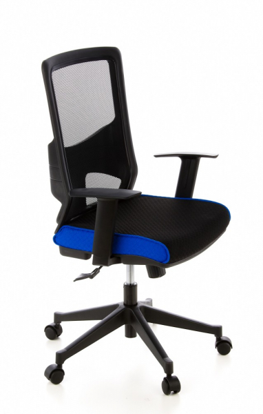 Bueroland MORA Drehstuhl Netzstoff schwarz/blau