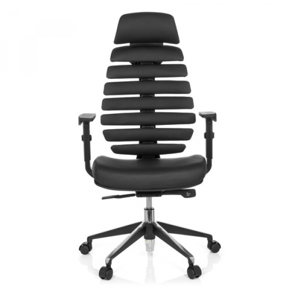 Bürostuhl / Drehstuhl KAUNA II PRO Leder schwarz