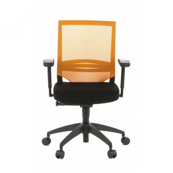 Bürostuhl LONDON BASE Netz-Stoff schwarz/orange