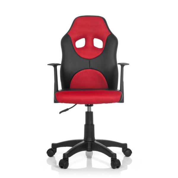 Kinder Bürostuhl / Drehstuhl KID SPEED schwarz/rot