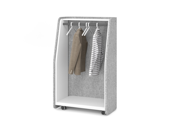 Hammerbacher mobile Garderobe mit Schallschutzvlies