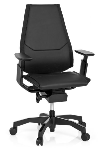 Bueroland PRIMO BLACK Drehstuhl Leder schwarz