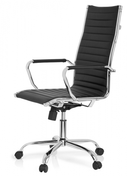 Bueroland PINA Chefsessel Kunstleder Rueckenlehnenhoehe:62cm Chrom/schwarz