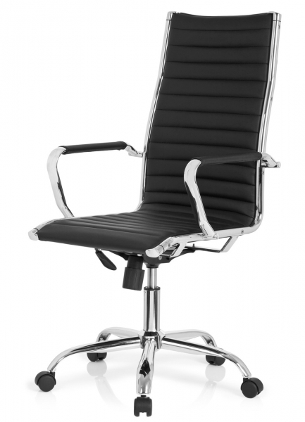 Bueroland PINA Chefsessel Kunstleder Rueckenlehnenhoehe:62cm Chrom/schwarz