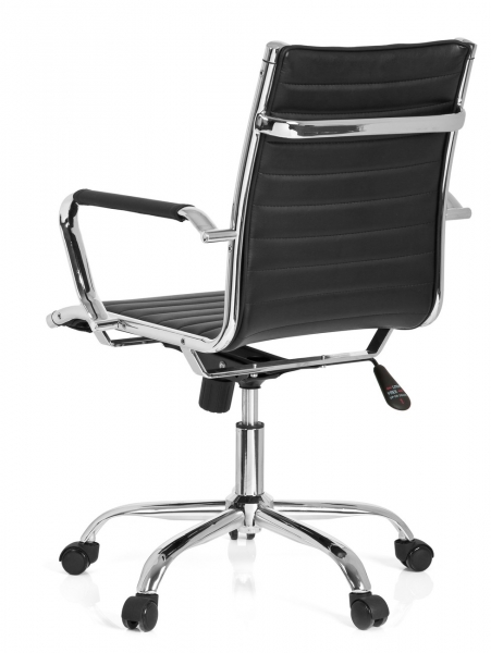 Bueroland PINA Chefsessel Kunstleder Rueckenlehnenhoehe:47cm Chrom/schwarz