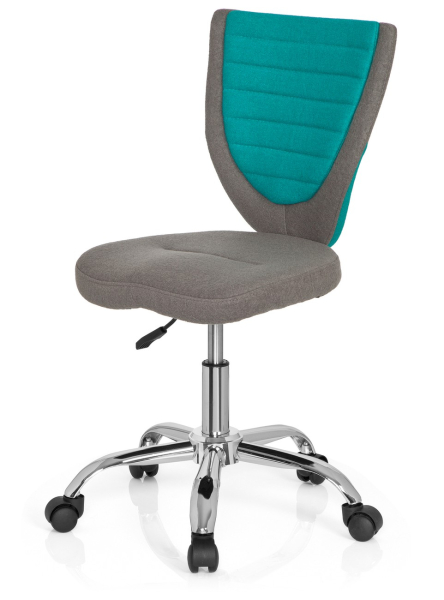 Bueroland CHILD Kinderdrehstuhl Stoff comfort grau/tuerkis