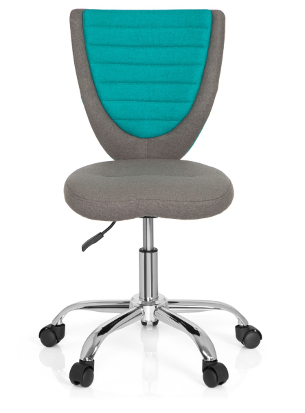 Bueroland CHILD Kinderdrehstuhl Stoff comfort grau/tuerkis