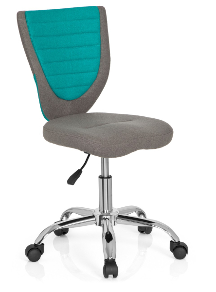Bueroland CHILD Kinderdrehstuhl Stoff comfort grau/tuerkis