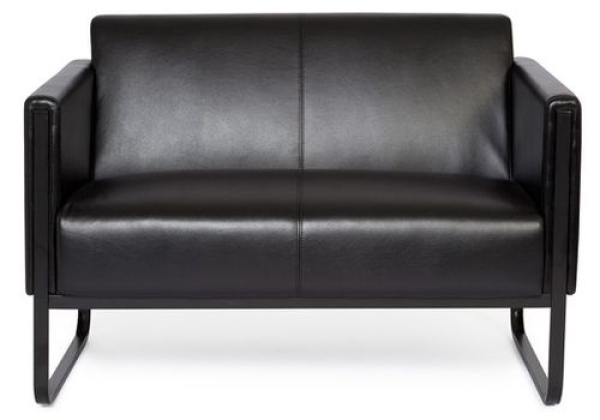 Bueroland BLUESKY Loungesofa Kunstleder/glatt schwarz zweisitzig