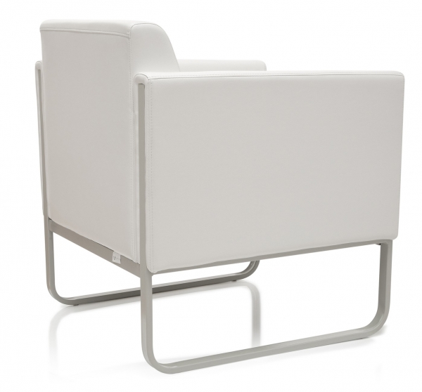 Bueroland CORNA Loungesofa Kunstleder weiss einsitzig