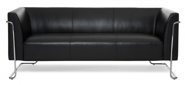Bueroland HAMFAT Loungesofa Kunstleder schwarz 3-Sitzer