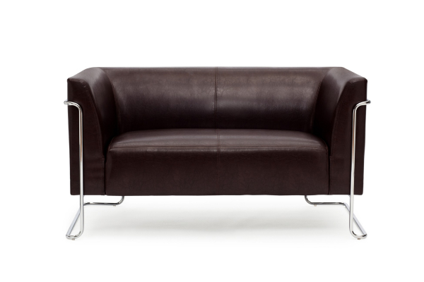 Bueroland HAMFAT Loungesofa Kunstleder braun 2-Sitzer