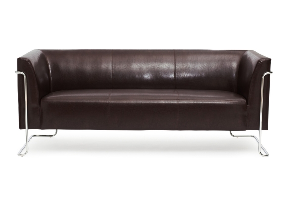 Bueroland HAMFAT Loungesofa Kunstleder braun 3-Sitzer