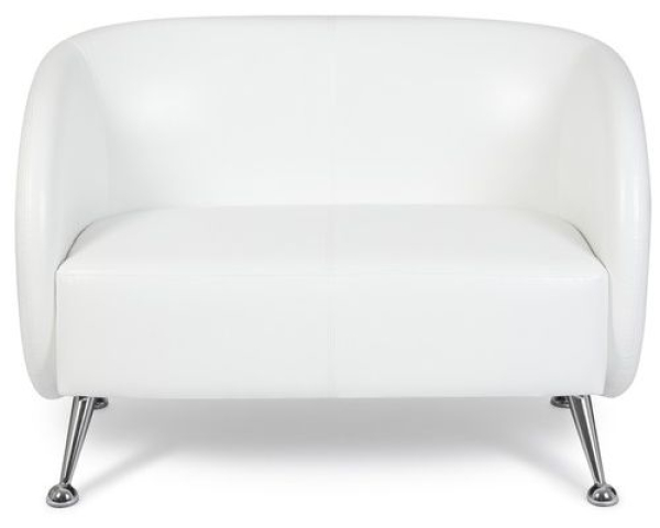 Loungesofa / Clubsofa LEVIER Kunstleder 2-Sitzer weiß