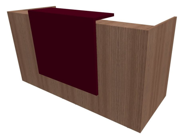 Quadrifoglio Z2 Empfangstheke C04 Walnuss/purpurrot Gestell:silbern Quadrifoglio Z2 Empfangstheke C04 Walnuss/purpurrot Gestell:silbern