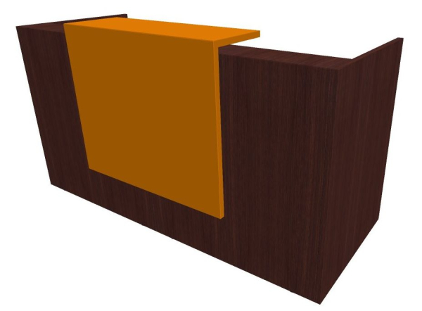 Quadrifoglio Z2 Empfangstheke C04 Wenge/orange Gestell:silbern