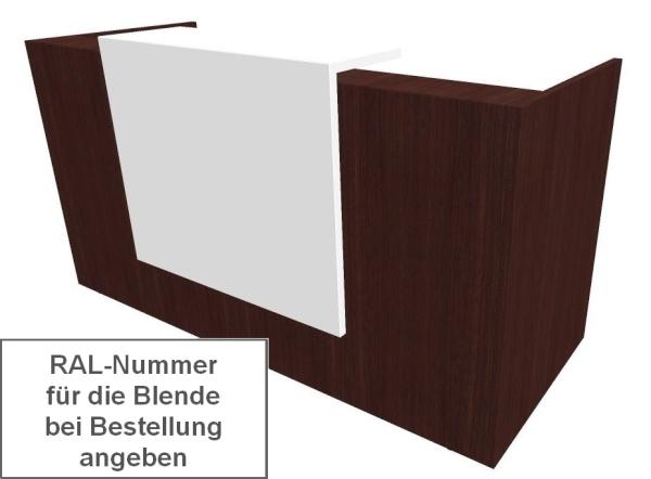 Quadrifoglio Z2 Empfangstheke C04 Wenge/Wunschfarbe Gestell:silbern Quadrifoglio Z2 Empfangstheke C04 Wenge/Wunschfarbe Gestell:silbern
