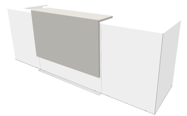 Quadrifoglio Z2 Empfangstheke C06 Weiss/grauweiss Gestell:silbern Quadrifoglio Z2 Empfangstheke C06 Weiss/grauweiss Gestell:silbern