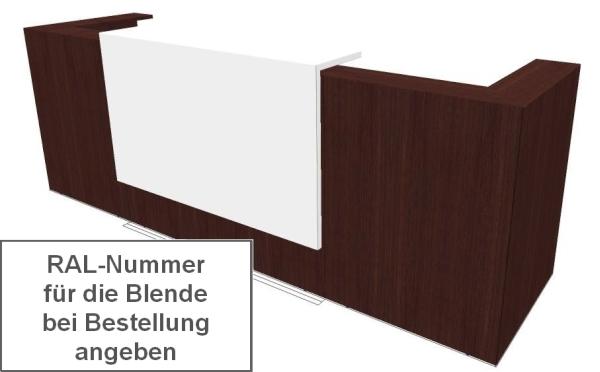 Quadrifoglio Z2 Empfangstheke C06 Wenge/Wunschfarbe Gestell:weiss Quadrifoglio Z2 Empfangstheke C06 Wenge/Wunschfarbe Gestell:weiss