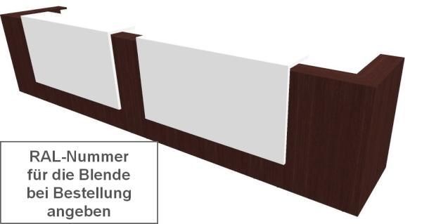 Quadrifoglio Z2 Empfangstheke C22 Wenge/Wunschfarbe Gestell:silbern Quadrifoglio Z2 Empfangstheke C22 Wenge/Wunschfarbe Gestell:silbern