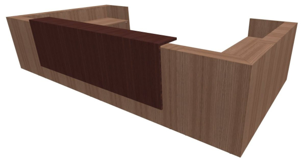 Quadrifoglio Z2 Empfangstheke C31 Walnuss/wenge Gestell:silbern Quadrifoglio Z2 Empfangstheke C31 Walnuss/wenge Gestell:silbern