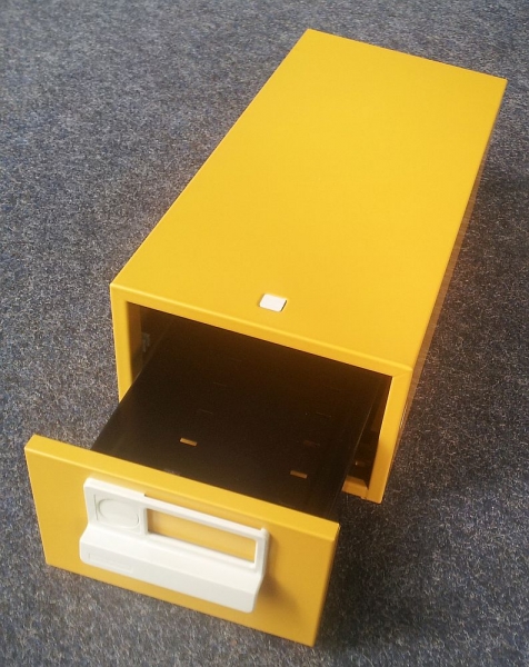 Bisley CARDBOX Karteikasten einbahnig A7 gelb oh.Schloss Bisley CARDBOX Karteikasten einbahnig A7 gelb oh.Schloss