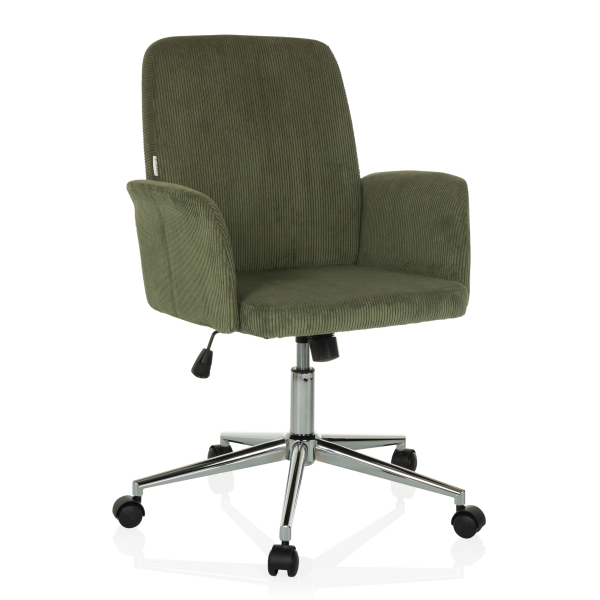 bueroland-home-office-schalenstuhl-pluma-cord-stoff-dunkelgruen