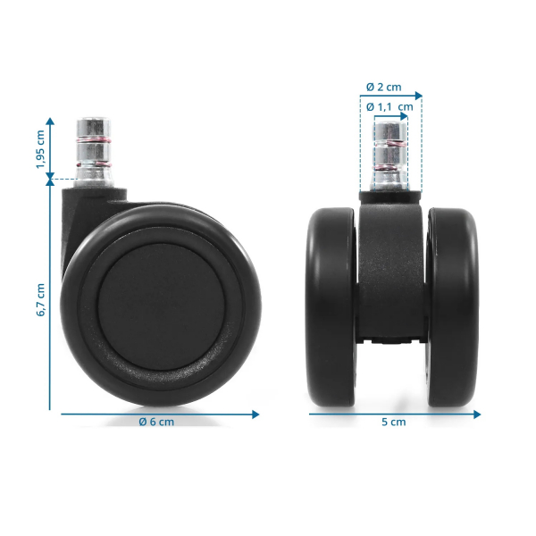 bueroland-zubehoer-color-hartbodenrollen-stift-11mm-rad-60mm-5-stueck-schwarz-dimensions