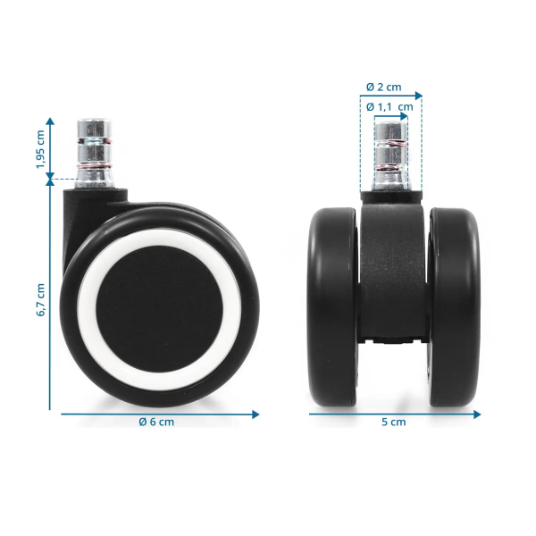 bueroland-zubehoer-color-hartbodenrollen-stift-11mm-rad-60mm-5-stueck-schwarz-weiss-dimensions