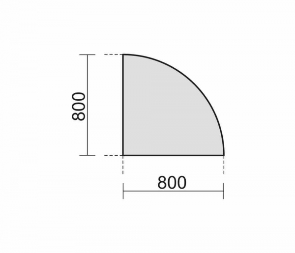 Geramöbel 4 Fuß Eco Verkettungsplatte Viertelkreis