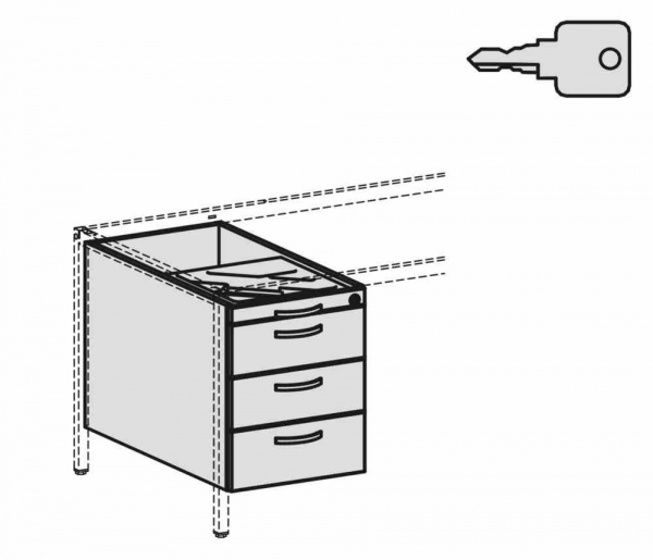 Geramöbel 4 Fuß Eco Hängecontainer mit Metall- Schubfächern