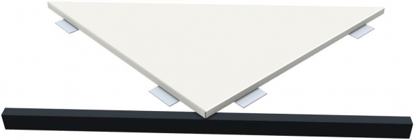 Geramoebel 4FLEX Zubehoer Dreieckplatte weiss 80x80cm Geramoebel 4FLEX Zubehoer Dreieckplatte weiss 80x80cm