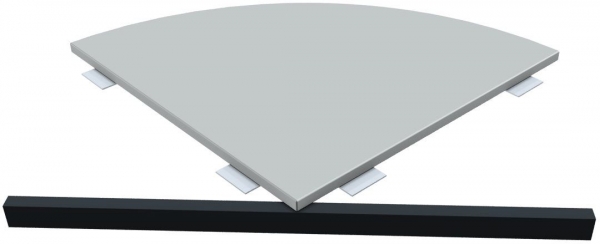 Geramoebel 4FLEX Zubehoer Viertelkreisplatte lichtgrau 80x80cm