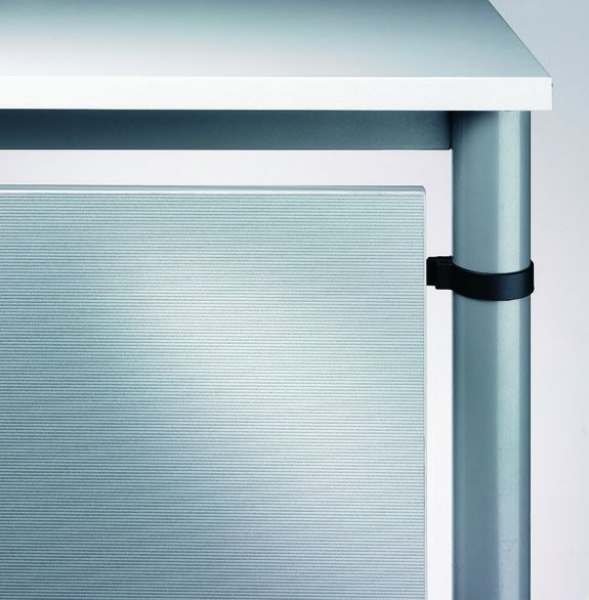 Hammerbacher H Zubehoer Rueckwandverkleidung silbern 180cm