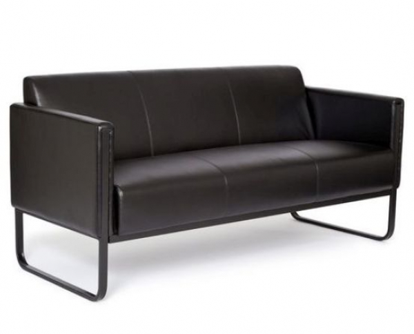Bueroland BLUESKY Loungesofa Kunstleder schwarz glatt dreisitzig