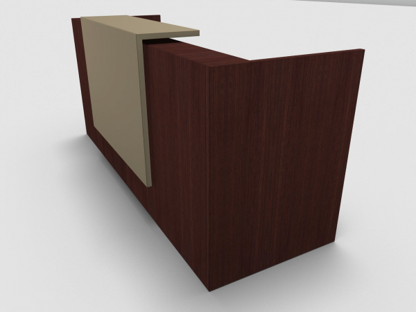 Quadrifoglio Z2 Empfangstheke C01 Wenge 246cm Blende:Lack/beige Gestell:silbern